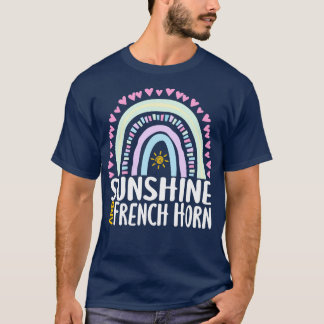 Zonneschijn en Franse hoorn Schattige Regenboog Gi T-shirt