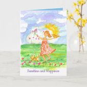 Zonneschijn en geluk denken aan jou kaart (Gele Bloem)