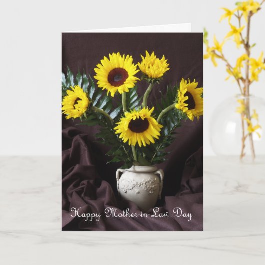 Zonneschijn en Geluk Moeder in Rechtendag Kaart (Gele Bloem)