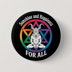 Zonneschijn en Geluk voor alle Satan LGBTQ Pride Ronde Button 5,7 Cm