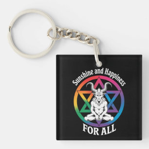 Zonneschijn en Geluk Voor Alle Satan LGBTQ Pride Sleutelhanger