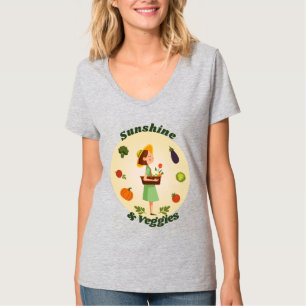 Zonneschijn en groenten   Aangepaste Tuin Meisje T T-shirt