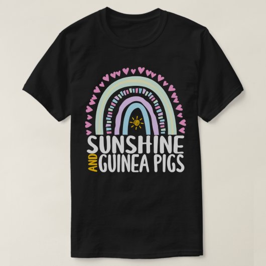 Zonneschijn en Guinee Pigs Schattige Regenboog Gif T-shirt (Design voorkant)