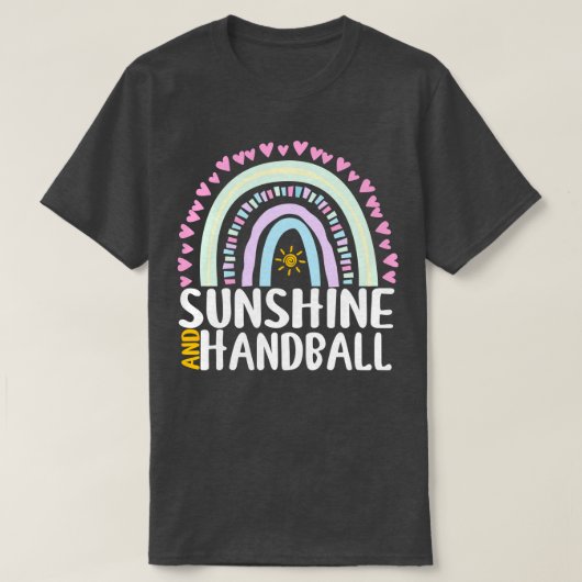 Zonneschijn en Handbal Schattige Regenboog Gift vo T-shirt (Design voorkant)