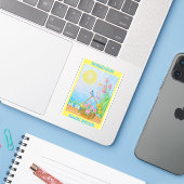ZONNESCHIJN EN HELDERE LUCHT STICKERS (Laptop met iPhone)