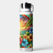 Zonneschijn en Hibiscus Tropical Waterfles (Achterkant)