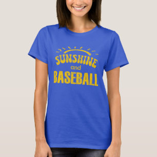 Zonneschijn en honkbal noodgedwongen zonnig ontwer t-shirt
