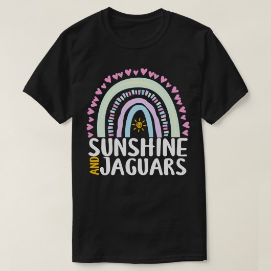 Zonneschijn en Jaguars Schattige Regenboog Gift vo T-shirt (Design voorkant)