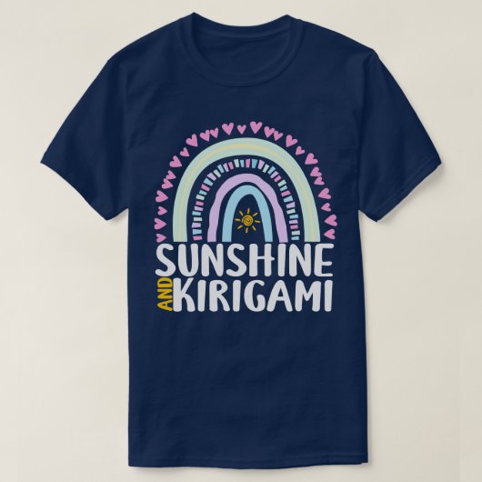 Zonneschijn en Kirigami Schattige Regenboog Gift v T-shirt (Design voorkant)