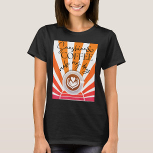 Zonneschijn en Koffie Zomer Liefdevol Casual Graph T-shirt