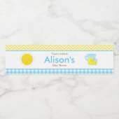 Zonneschijn en limonade blauw en geel waterfles etiket (Enkel label)