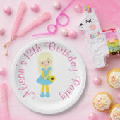 Zonneschijn en limonade blond meisje papieren bordje (Feest)