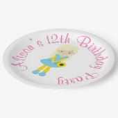 Zonneschijn en limonade blond meisje papieren bordje (Gekanteld)