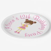 Zonneschijn en limonade rood haar meisje papieren bordje (Gekanteld)