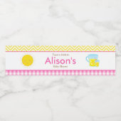 Zonneschijn en limonade roze en geel waterfles etiket (Enkel label)