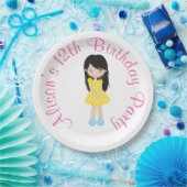 Zonneschijn en limonade zwart haar meisje papieren bordje (Feest)