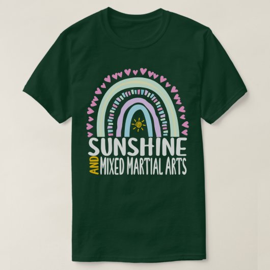 Zonneschijn en Mixed Martial Arts Schattige Regenb T-shirt (Design voorkant)
