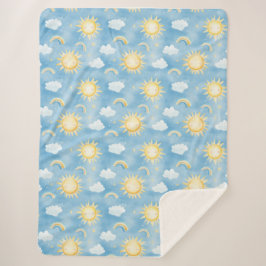 Zonneschijn en regenbogen Sherpa Blanket Sherpa Deken