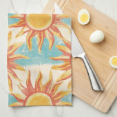 Zonneschijn en strepen theedoek (Quarter Fold)