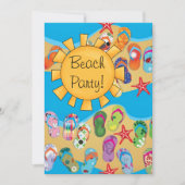 Zonneschijn en Teenslippers Beach Party Kaart (Voorkant)