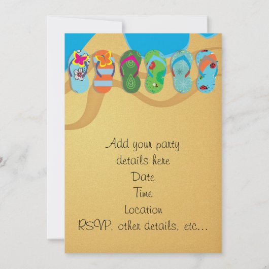 Zonneschijn en Teenslippers Beach Party Kaart (Achterkant)