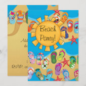 Zonneschijn en Teenslippers Beach Party Kaart (Voorkant / Achterkant)
