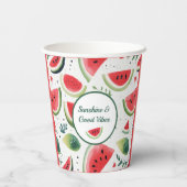 Zonneschijn en watermeloen papieren bekers (Achterkant)