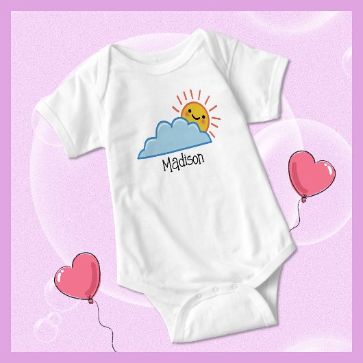 Zonneschijn en wolken gepersonaliseerd romper