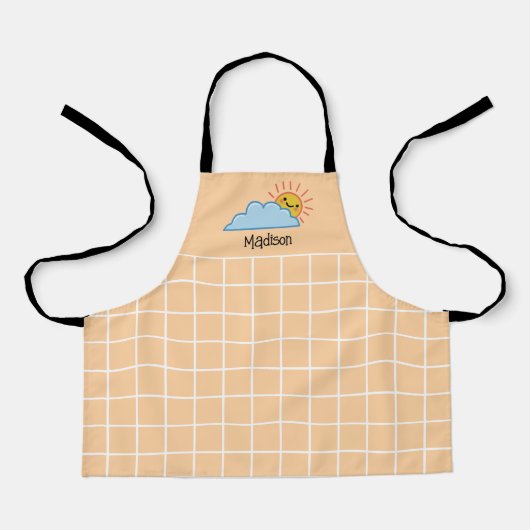 Zonneschijn en wolken gepersonaliseerd schort (Voorkant)