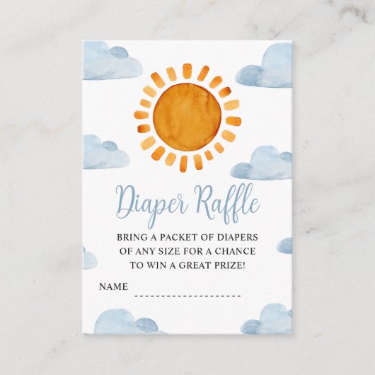 Zonneschijn en Wolken Luierrafel Informatiekaartje (Voorkant)