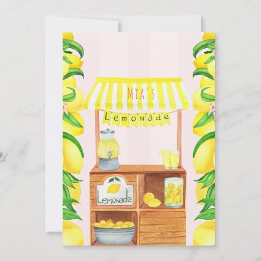 Zonneschijn en Zoete limonade Stand Meisjes Verjaa Kaart (Achterkant)