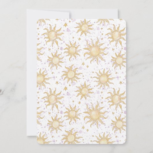 Zonneschijn en zon Baby shower Kaart (Achterkant)