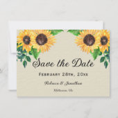 Zonneschijn en Zonnebloemen Bruiloft Save The Date (Voorkant)