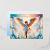 Zonneschijn engel vrouw hemel kleurrijk mooi folie feestdagen briefkaart (Voorkant / Achterkant)