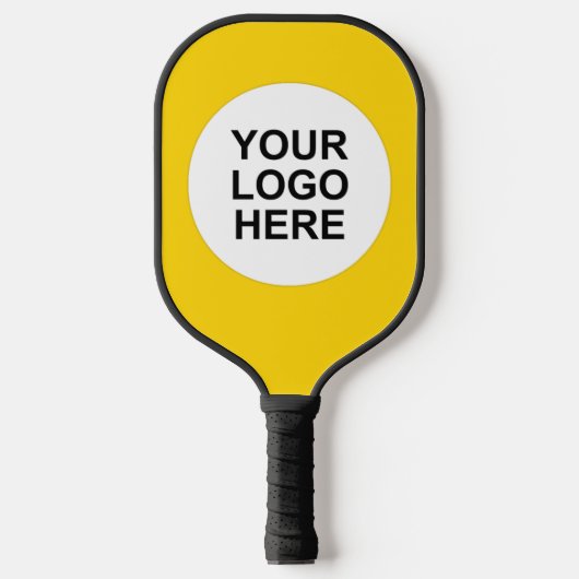Zonneschijn Geel Business Logo Pickleball Paddle (Voorkant)