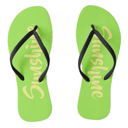 Zonneschijn geel groen teenslippers (Voetbed)