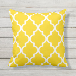 Zonneschijn Geel Outdoor Kussens Quatrefoil Lattic