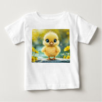 Zonneschijn geel pluizige kip blauw - eyed bird