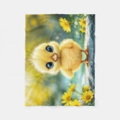 Zonneschijn geel pluizige kip blauw - eyed bird fleece deken (Voorkant)