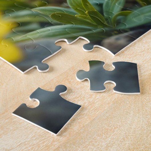 Zonneschijn geel pluizige kip blauw - eyed bird legpuzzel (Zijkant)