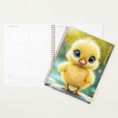 Zonneschijn geel pluizige kip blauw - eyed bird planner (Display)