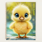 Zonneschijn geel pluizige kip blauw - eyed bird planner (Voorkant)