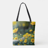 Zonneschijn geel pluizige kip blauw - eyed bird tote bag (Achterkant)