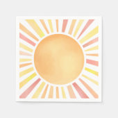 Zonneschijn Geel Sinaasappel Zon Servet (Voorkant)