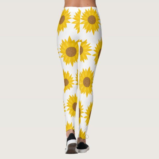 Zonneschijn Geel Zonnebloem Bloemen Leggings (Achterkant)
