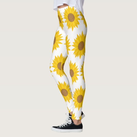 Zonneschijn Geel Zonnebloem Bloemen Leggings (Links)