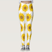 Zonneschijn Geel Zonnebloem Bloemen Leggings (Voorkant)