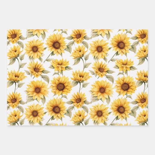 Zonneschijn Geel Zonnebloemen Wrapping Paper Sheet (Voorkant)
