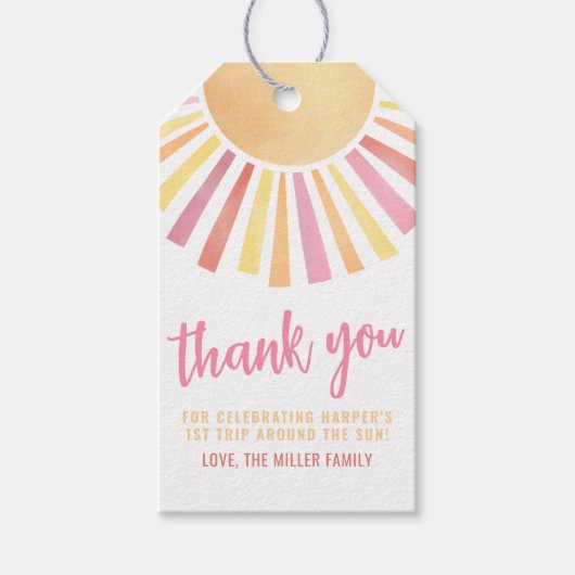 Zonneschijn Gele Zon Cadeaulabel (Voorkant)