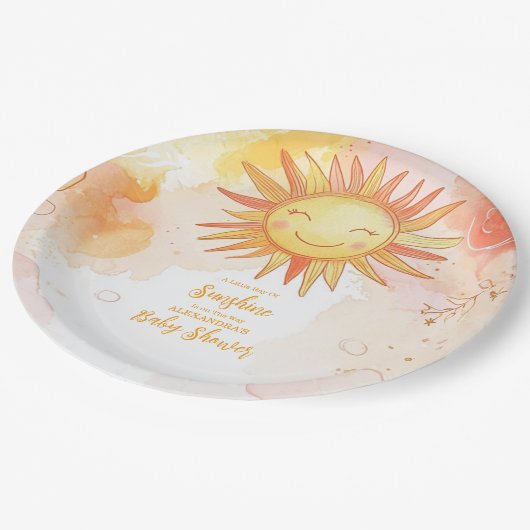 Zonneschijn Genderneutraal Boho Sun Papieren Bordje (Gekanteld)